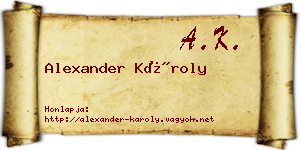 Alexander Károly névjegykártya